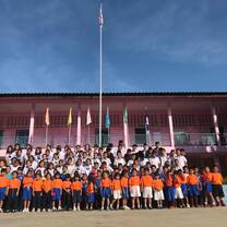 Kids group photo at the school