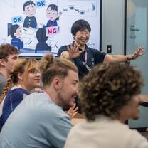 EF students learning Japanese in the classroom