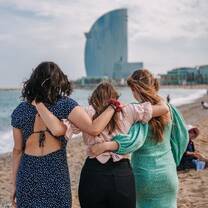 EF students enjoying time at the beach in Barcelona