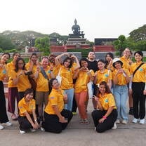 KET teachers exploring the "Heaven on Earth" UNESCO ruins in Sukhothai.