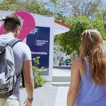 EF students walking to class