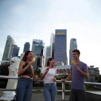 EF language students enjoying the tropical Singaporean climate with popsicles