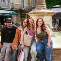 Students at a fountain in Aix