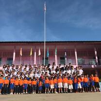 Kids group photo at the school