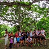 Volunteers and local residents gathered together