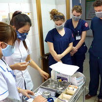 Medical students on rounds in Vietnam