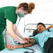 Medical student on clinical rotation in Vietnam
