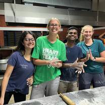 cooking with the students
