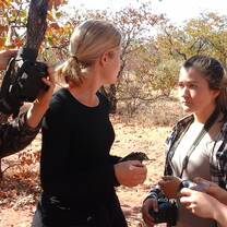 Students putting up camera traps