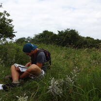 Field study, volunteers out in the wilderness doing research