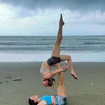 yoga on beach