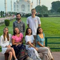 AIP interns posing in front of the Taj Mahal during a weekend trip from Jaipur, India.