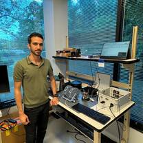 Male intern with unknown engineering project