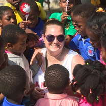 Volunteer with students