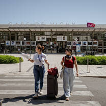 Welcoming at the train station