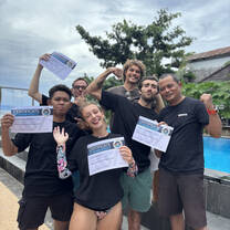 5 ITC candidates poolside after completing their exam