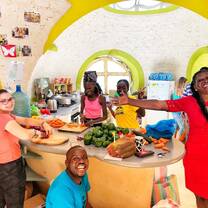 Team and volunteers in the dome kitchen