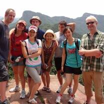 Konall Culture Exchange students on top of a mountain