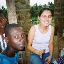Volunteer with kids in Ghana