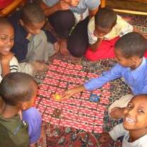 Playing with children in Ethiopia -Bamboo