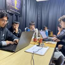 Students hard at work. 