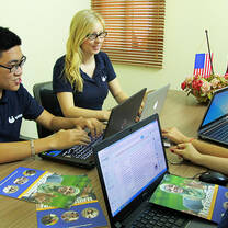 At my workplace in the intership program