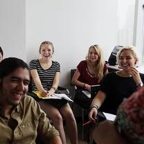 au pairs attending Chinese class