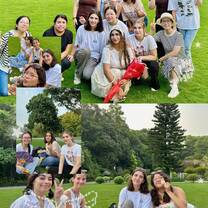 au pairs at a Chinese park