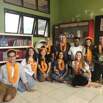 Picture with Buku team and Ketut in the newly built library.