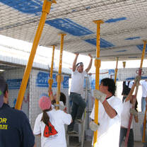 Volunteers painting