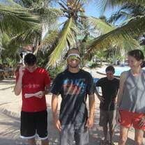 Students at the beach