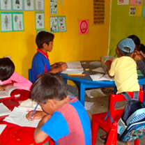 children in Bolivia in classroom