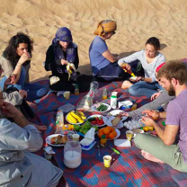 lunch for students in Oman desert