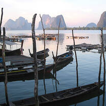 boats on the water of Thailand