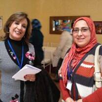 Students conversing at an event at the Arab Language Institute in Fez, Morocco