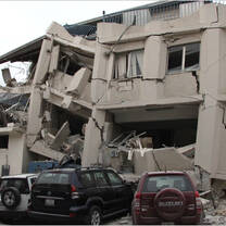 building falling apart in Haiti
