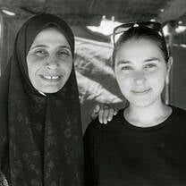 Volunteer with a Palestinian woman