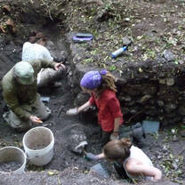 Archaeologists at work in Northern Belize