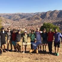 The group over Cusco, Peru