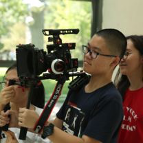 film shooting on set 
