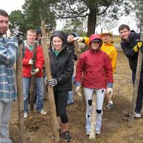 High school students volunteering in South Africa