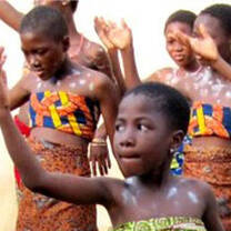 Girls dancing in Togo