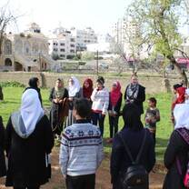 Outdoor fun with the English Club, learning how to use directions