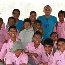 Volunteers at a school in Nepal