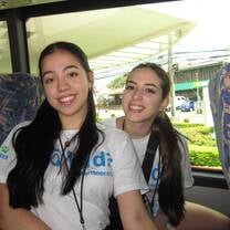volunteers riding the bus