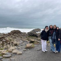 Students posing at Giant's Causeway during high school semester abroad