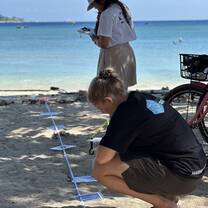 Two of our Conservation Diver students during an EMP session on the beach