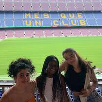 Students attending a football game in Spain
