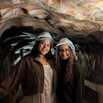 Girls spelunking in Spain