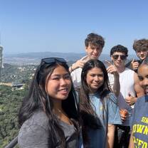 Students at the top of a mountain in Spain
